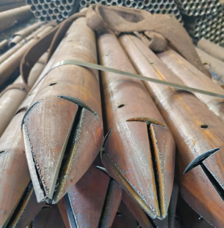 德州出尖打孔加工无缝注浆钢花管注浆管厂家